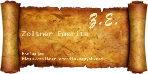 Zoltner Emerita névjegykártya